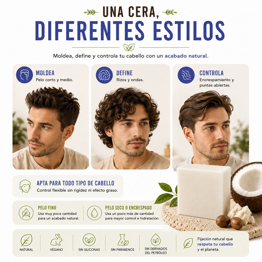 Cera de Peinado Sólida Natural