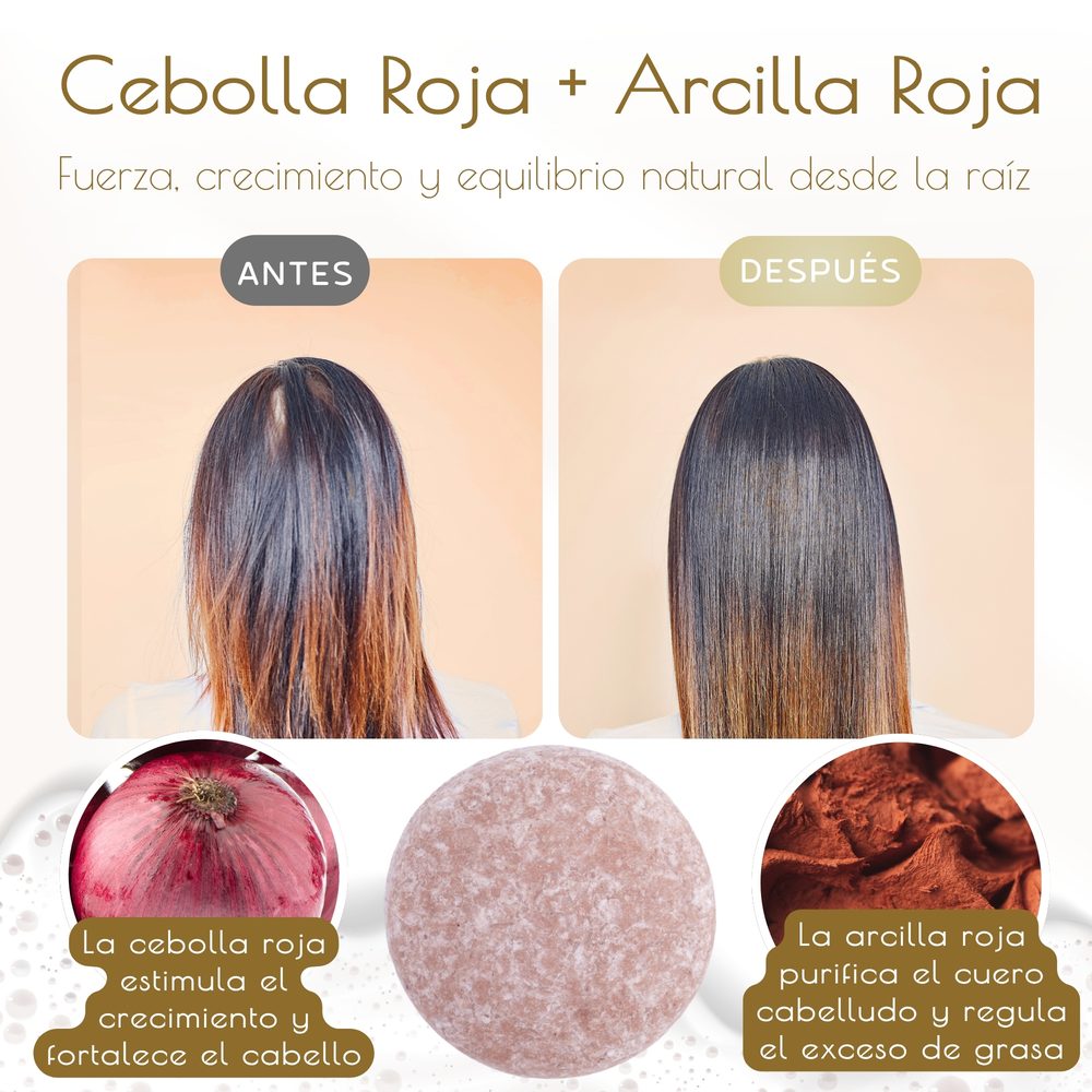 Champú Sólido Cebolla Roja y Arcilla