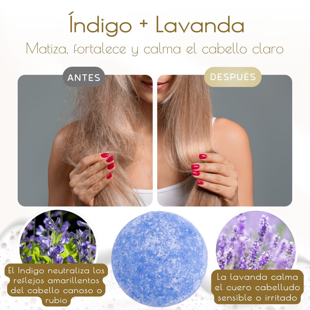 Champú Sólido Índigo y Lavanda