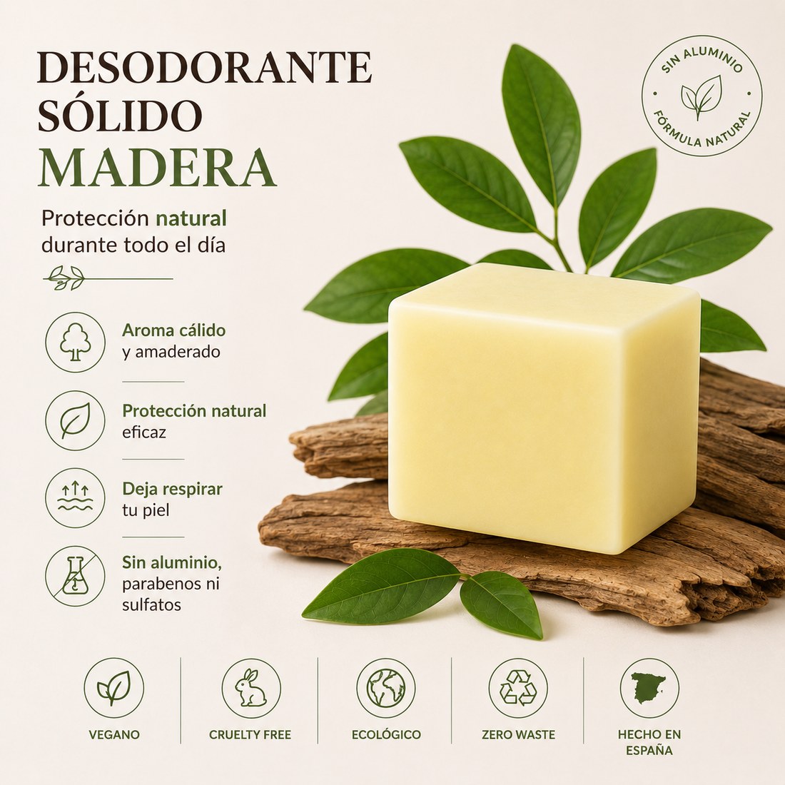 Desodorante Sólido Madera