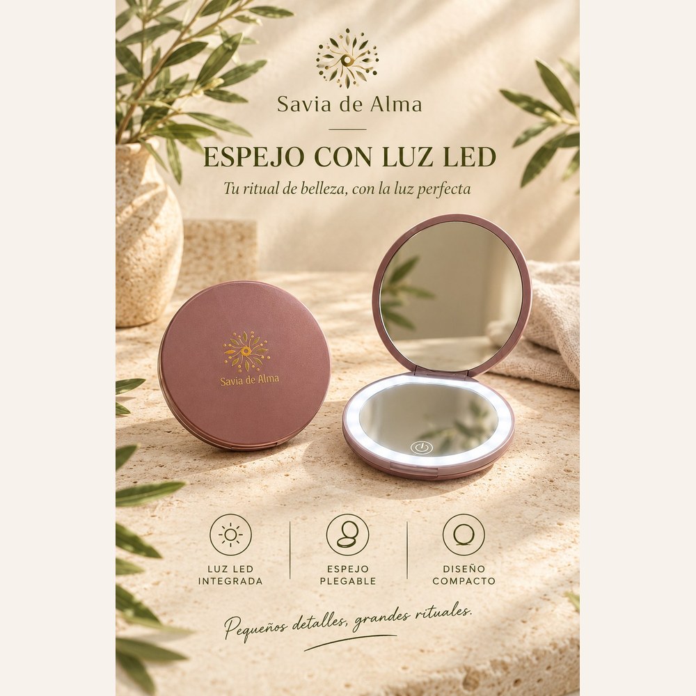 Espejo de Bolsillo con Luz LED