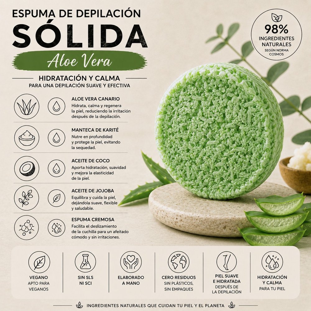 Espuma Sólida Depilación Aloe Vera