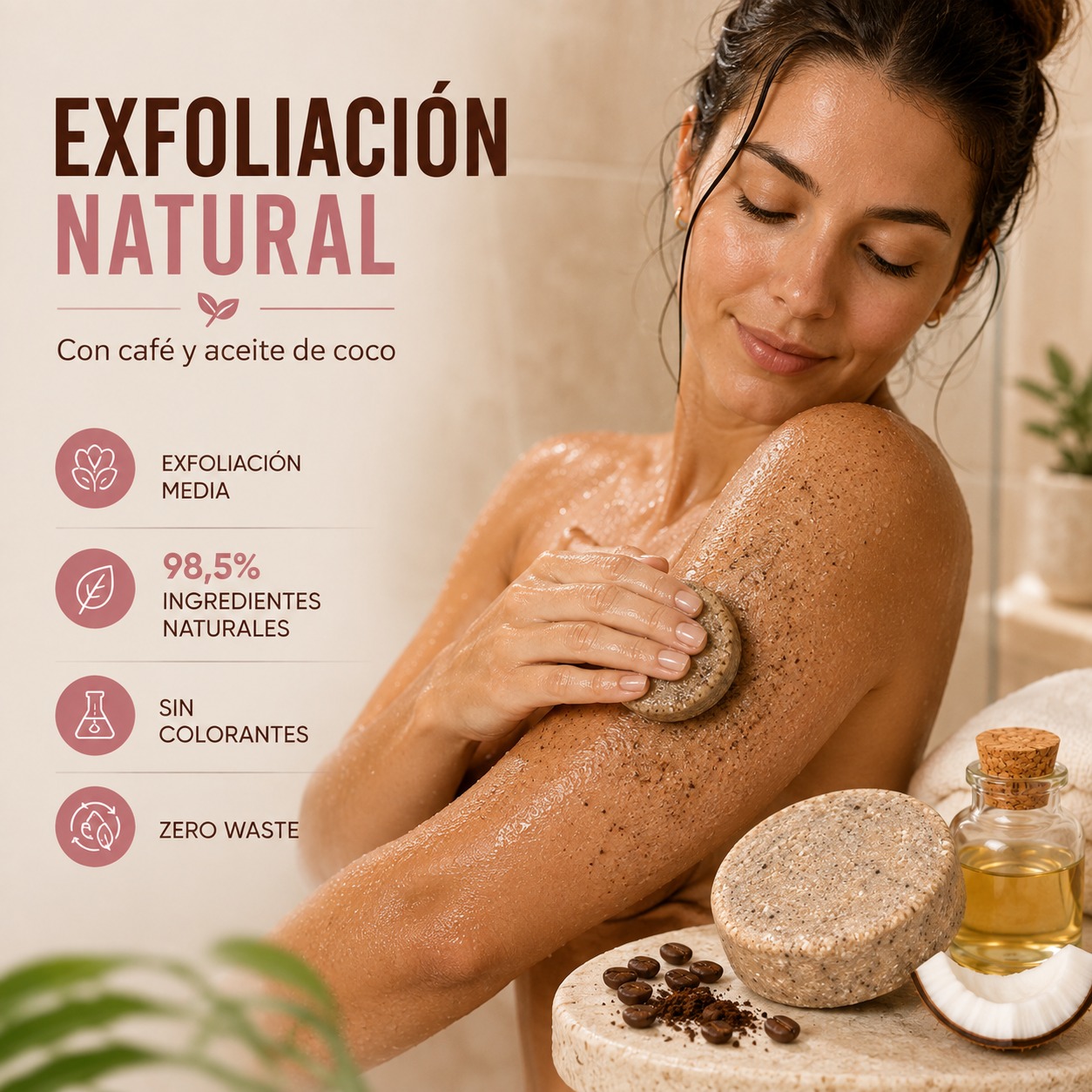Exfoliante Corporal Sólido Café y Coco