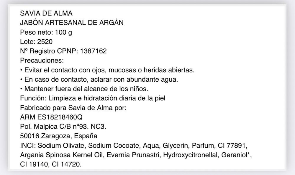 Jabón Artesanal de Argán