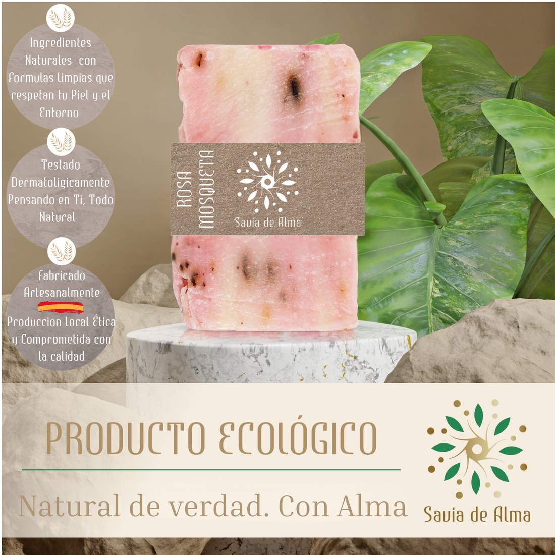 Jabón Artesanal Rosa Mosqueta