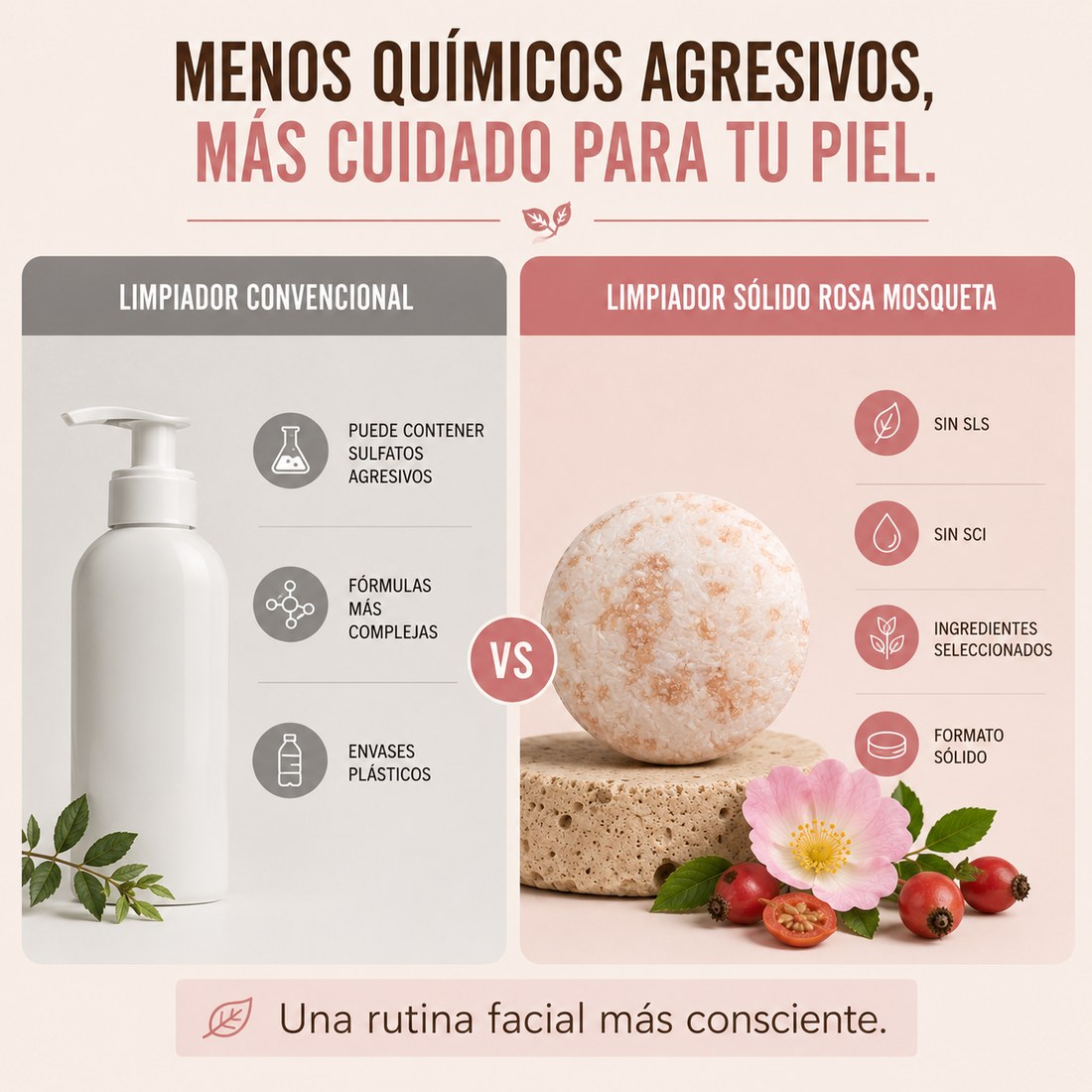 Limpiador Facial Sólido Rosa Mosqueta